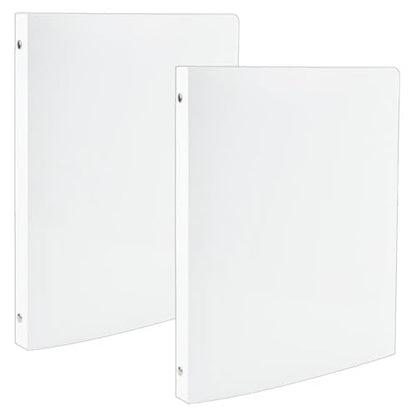 JAM PAPER Plastic 0.5 inch Binders - White 3 Ring Binders - 2/Pack - color: White, size: 0.5 inch (Pack of 2)