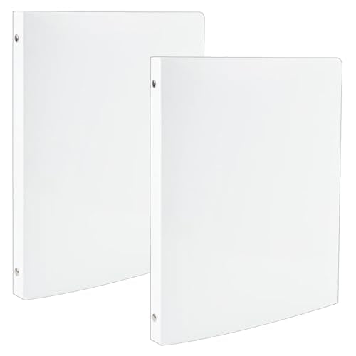 JAM PAPER Plastic 0.5 inch Binders - White 3 Ring Binders - 2/Pack - color: White, size: 0.5 inch (Pack of 2)