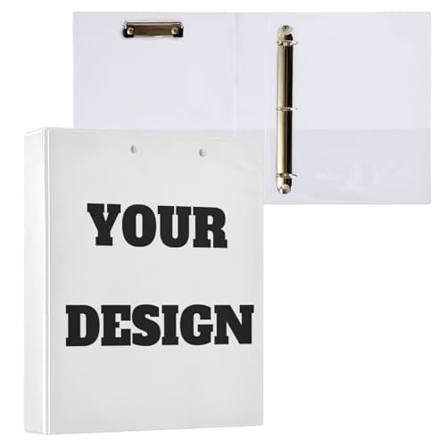 3 Ring Binder 1.5 in Recipe Binders 2 Pcs Custom Design | Decorative Client Records with Clip 3 Clear Interior Pockets for 200 Sheets Letter-Size(11" x 8.5") Paper PVC Cover Folder - color: Custom Design