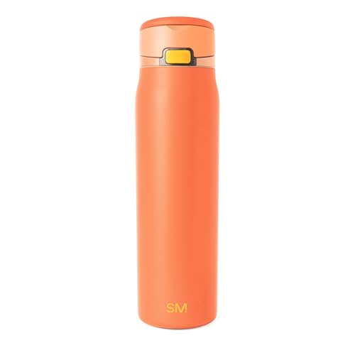 Simple Modern Mesa Loop Water Bottle with Covered Straw and Handle | 24oz Cup Holder Friendly Insulated Stainless Steel Bottles for Travel, Sports and School | Citrus - color: -Citrus, size: 24 Ounces