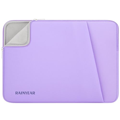 RAINYEAR Laptop Sleeve Case with Front Pocket, 13.3 Inch Protective Portable Case Briefcase Laptop Carrying Bag Cover Compatible with 13.3-14 Inch Laptop PC, 14 Inch MacBook Pro M5 M4 M3 M2 M1, Purple - color: Purple, size: 13.3-14 inch