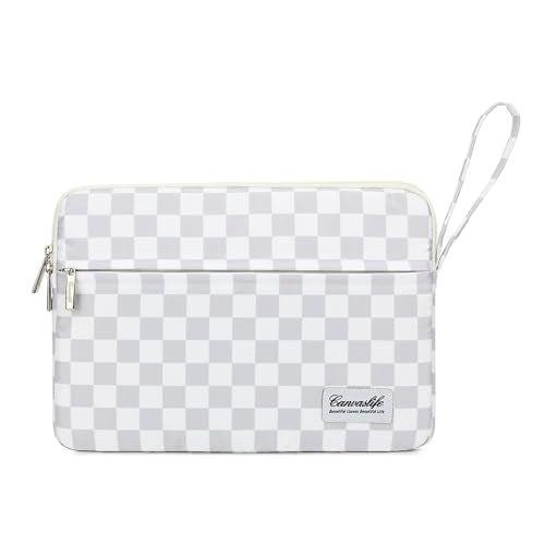 Canvaslife Laptop Sleeve Case Cover with Pocket for MacBook Pro 14 inch and 14 inch-14.4 inch HP, Lenovo, Dell, ASUS, Acer Notebook Computer (Grey Checker) - color: Grey Checker, size: 14 inch / 14.0 inch