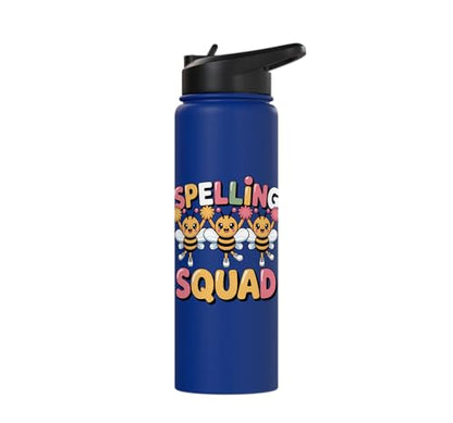 Spelling Squad Teacher Student Coach Classroom Stainless Steel Insulated Water Bottle - color: Royal Blue