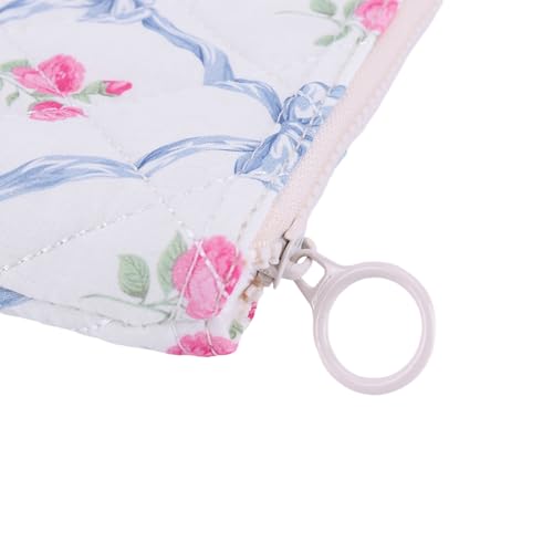 13 Inch Laptop Sleeve, Cute Floral Puffy & Quilted Protective Case, Soft Padded Computer Bag Compatible with Mac-Book Air/Pro - color: Blue-Bow Flower