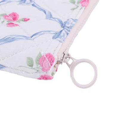 13 Inch Laptop Sleeve, Cute Floral Puffy & Quilted Protective Case, Soft Padded Computer Bag Compatible with Mac-Book Air/Pro - color: Blue-Bow Flower