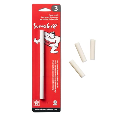 SAKURA 50250 SumoGrip Mechanical Pencil Eraser Refill, 3 / Pack - White - size: 1 Count (Pack of 3)