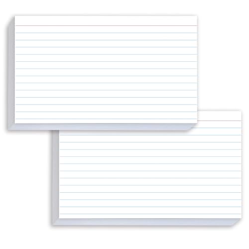 White Index Cards 5x8 Ruled, 50 Pcs File Note Cards, Lined Index Cards, Flash Cards, Study, Flashcards for Studying, Notecards for Studying, Note Taking and To Do List - size: 5 x 8-50PCS