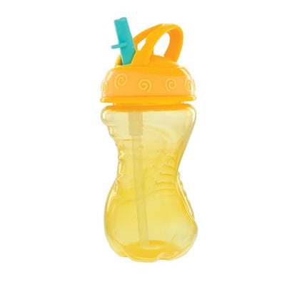 Nuby Flip-It Hard Straw Cups with Vari-Flo Straw - (2 Pack) 10 oz - Spill-Resistant - 12+ Months - Aqua/Yellow - color: Aqua & Yellow
