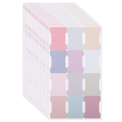 20 Sheets/240 Pieces Sticky Index Tabs, Double Sided Book Page Markers Tabs Blank Monthly Tabs Writable Sticky Notes Flags Self Adhesive Planner Stickers for Labeling (Morandi)