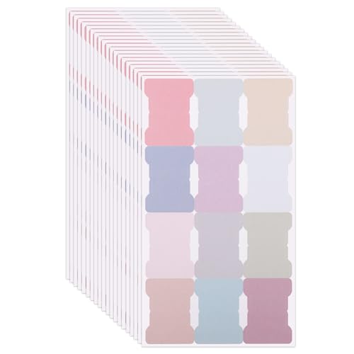 20 Sheets/240 Pieces Sticky Index Tabs, Double Sided Book Page Markers Tabs Blank Monthly Tabs Writable Sticky Notes Flags Self Adhesive Planner Stickers for Labeling (Morandi)
