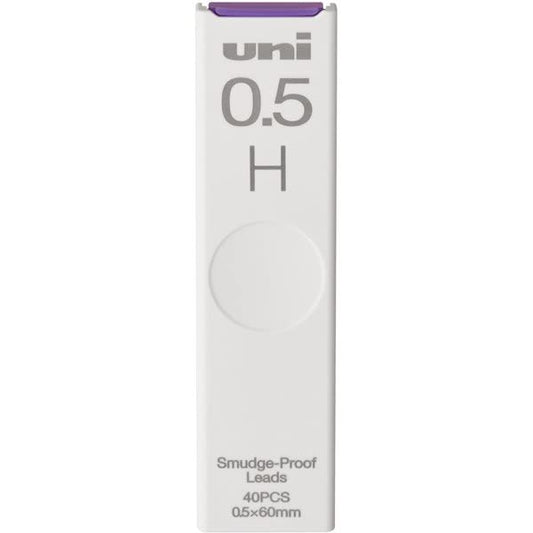 uni Smudge-Proof Leads Refill for Mechanical Pencil | 0.5mm | H | 40pcs