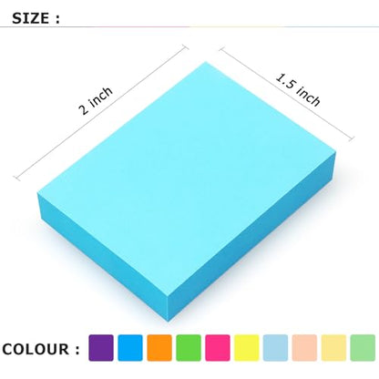 30 Pads Sticky Notes 1.5x2 Self-Stick Notes 10 Bright Multi Colors Sticky Notes 60 Sheet/Pad - color: 30 Pads