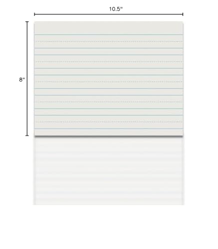 School Smart - 85348 Skip-A-Line Ruled Writing Paper, 1 Inch Ruled Long Way, 10-1/2 x 8 Inches, Pack of 500 White - size: 10.5" x 8" - 1" Ruled