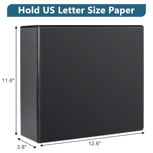 CIXILDTS 3" 3 Ring Binder, Standard 3-Inch Slant-D Ring Binder Fit Letter Size Paper, Presentation View Binders, 10 Packs, Black - color: Black, size: 3", style: 10-Pack