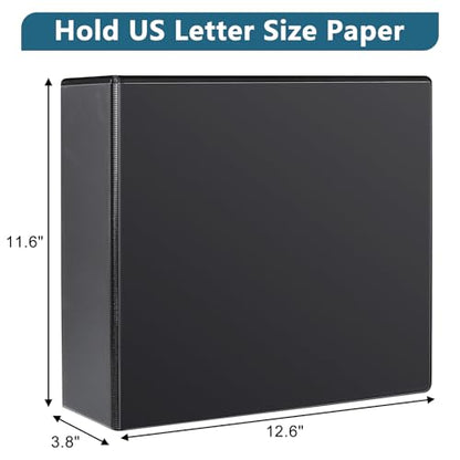 CIXILDTS 3" 3 Ring Binder, Standard 3-Inch Slant-D Ring Binder Fit Letter Size Paper, Presentation View Binders, 6 Packs, Black - color: Black, size: 3", style: 6-Pack