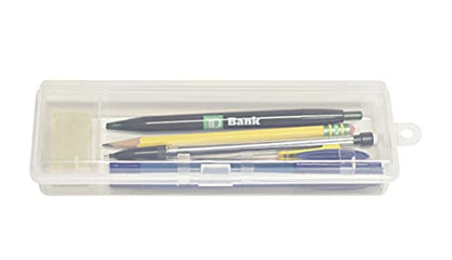 Creative Hobbies® Clear Polypropylene Mini Storage Box with Hinged Lid & Snap Closure - For Pencils, Pens, Drill Bits, Office Supplies, Organization, Tool Box and More! (3)