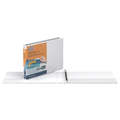 QuickFit Heavy-Duty Landscape 3-Ring Binder, Round Ring, 8 1/2 Inches by 11 Inches, 1 Inch, White - size: 1 Inch, style: Single Binder
