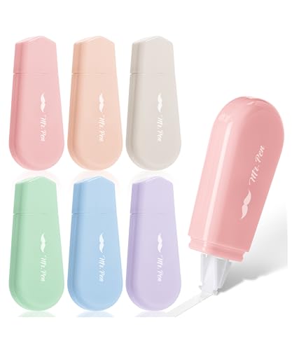 Mr. Pen- Aesthetic Correction Tape, 0.2" x 197", 6 pcs, Pastel Colors | Cute Correction Tape - size: 6 pcs