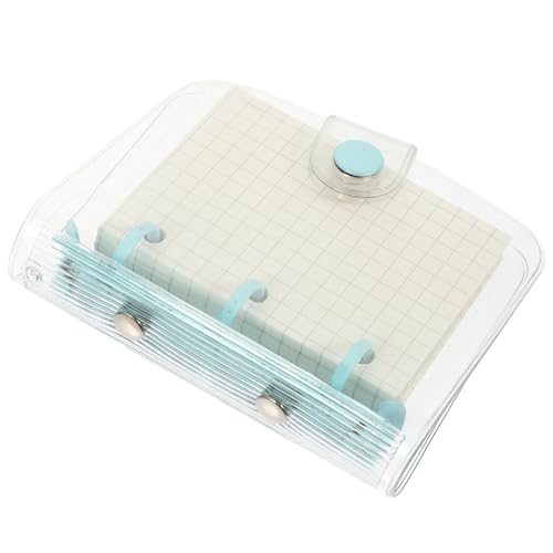 Parliky Mini 3-ring Loose-leaf Notepad with Blue Binder, Portable Small Notebook for Students Scrapbooking and Note Taking, Refillable Writing Pad for Office and School Use