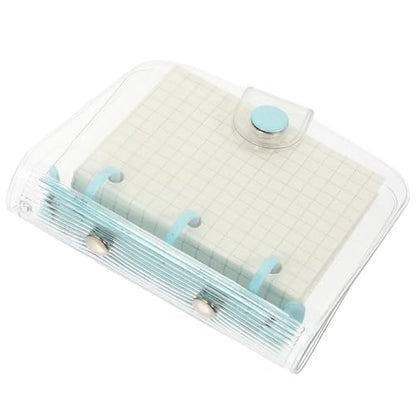 Parliky Mini 3-ring Loose-leaf Notepad with Blue Binder, Portable Small Notebook for Students Scrapbooking and Note Taking, Refillable Writing Pad for Office and School Use