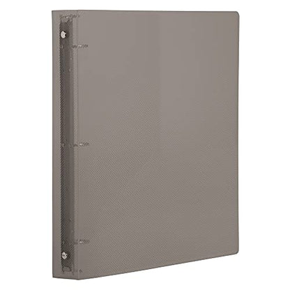 JAM PAPER Plastic 1 inch Binder - Smoke Grey 3 Ring Binder - Sold Individually - color: Smoke, size: 1 inch