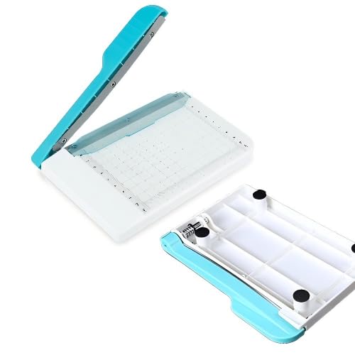 Portable Guillotine Paper Cutter - Small Mini 6-Inch Cut, Non-Slip Slider Design | Compact Trimmer for Craft Paper, Cards, Photos - Office Essential