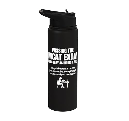 MCAT exam funny pre medical student Stainless Steel Insulated Water Bottle - color: Black
