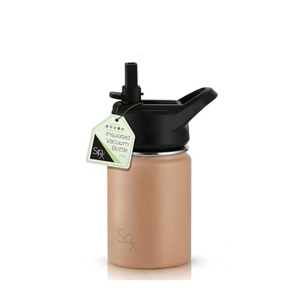 SIPX™ 12 oz Insulated Water Bottle with Straw Lid – Leakproof Stainless Steel, BPA-Free, Easy to Carry – Perfect for School, Camp, Sports & Travel – Brown - color: Brown