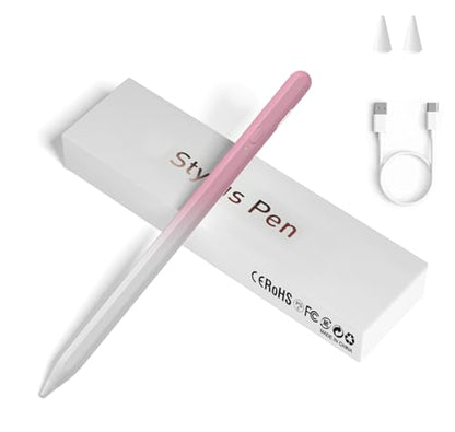 Stylus Pens for Touch Screens, Universal Fine Point iPad Pencil with Magnetic Adsorption Compatible with iPhone/iPad/Samsung/Android/Tablet & Other Touch Screens (White Gradient Pink) - color: White Gradient Pink