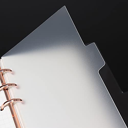 Koqye 12PCS Personal Binder Dividers with 6 Blank Tabs & Planner Stickers | 3.75" x 6.75", Plastic Side Tab Dividers Refillable Page Protectors for 6-Ring Binders, Planner, Agenda - color: Clear - 2 Sets