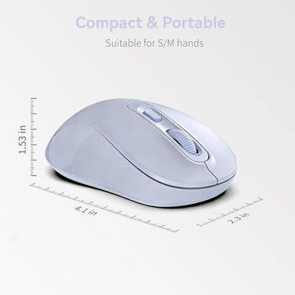 Wireless Mouse, 2026 New Model, Silent Click Ergonomic Design, Portable, 4 Buttons, Adjustable DPI (800/1200/1600), for Laptop/PC/Office (Violet) - color: violet