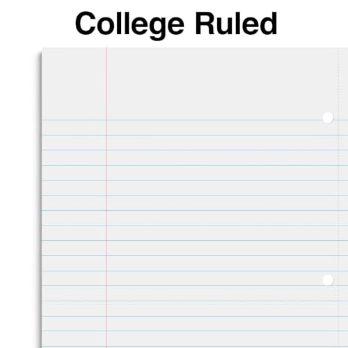 Staples Premium 3-Subject Notebook, 8.5" x 11", College Ruled, 150 Sheets, Blue - size: 1 Pack