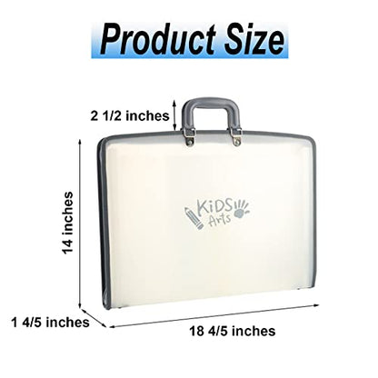 Acocony 11x17 Art Portfolio-Accordian File Organizer with 13 Pockets | 11x17 portfolio folder for artwork with Handle and Zipper Closure, Frosted Translucent,Waterproof Pack of 1