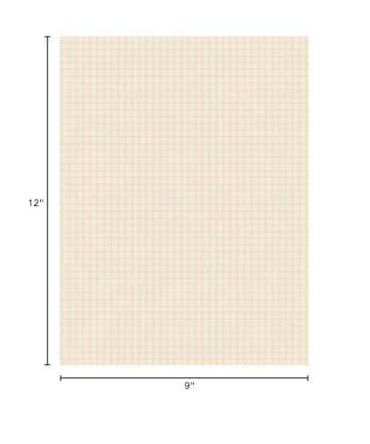 Pacon Ruled Cross Section Drawing Paper, 9"X12", Manila, 500 Sheets