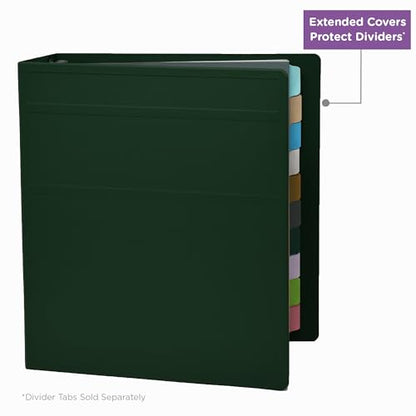 Carstens 2-Inch Heavy Duty 3-Ring Binder - Side Opening, Forest Green, Durable Plastic, No-Gap Rings, Waterproof Covers, No Pockets, Holds 300 Letter Sheets, BPA-Free, Made in USA (5820-3R) Case of 16 - color: Hunter Green, size: Case of 16