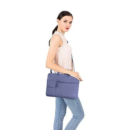MOSISO Laptop Shoulder Bag Polyester Flapover Briefcase Sleeve Case | Compatible with MacBook Air/Pro,13-13.3 inch Notebook,Compatible with MacBook Pro 14 inch M5 M4 M3 M2 M1 2026, Lavender Gray - color: Lavender Gray, size: 13.3 inch
