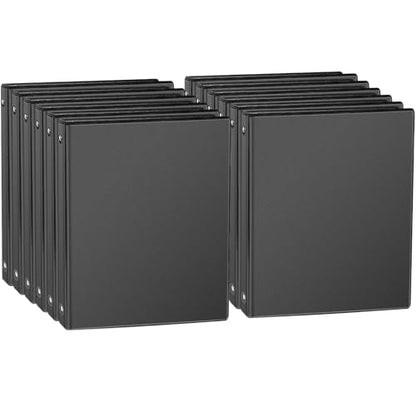 CIXILDTS 1-inch Round Ring Binder, Standard 3 Ring Binder Fit Letter Size Paper, Presentation View Binders, Black,12-Pack - color: Black, size: 1", style: 12-Pack