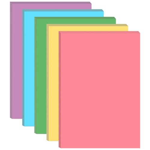 Half Letter Colorful Blank Printer Paper - 100 Sheets/200 Pages Copy Ppaers, Per Color 20 Sheets, 5 Colorful Paper Printing in Office/School/Home, 5.8" x 8.25" - size: 1-Pack, style: Unpunched