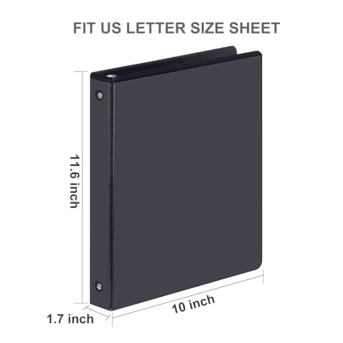ViVin 1 Inch Binders 3 Ring, Sturdy 3 Ring Binder, 24 Pack Bulk, Black | PVC-Free, Fits 200 Sheets of 8.5'' x 11'' Paper, Clear View Cover, 2 Interior Pockets, Office Home School Use - color: Black, size: 1 Inch, style: 24 Pack