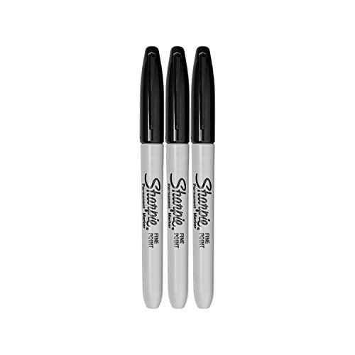 Sharpie Permanent Marker, Fine Point, Black, 1 Count (Pack of 3) - size: 1 Count (Pack of 3)