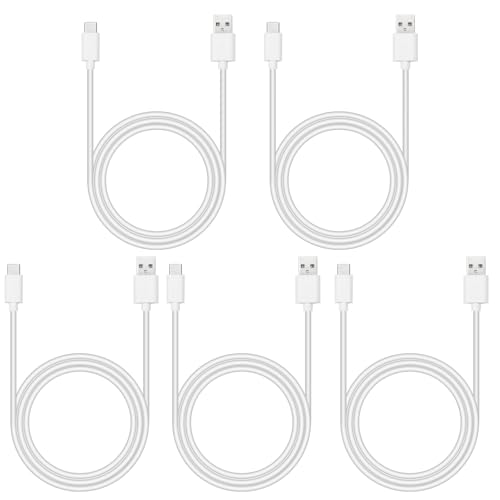 Smays USB to USB C Cable 3ft 5-Pack, Type C Phone Charger Cord Bulk, White - color: White, size: 3 Feet