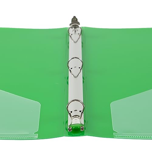 JAM PAPER Plastic 0.5 inch Binder - Green 3 Ring Binder - Sold Individually - color: Green, size: 0.5 inch