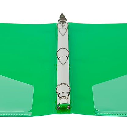 JAM PAPER Plastic 0.5 inch Binder - Green 3 Ring Binder - Sold Individually - color: Green, size: 0.5 inch