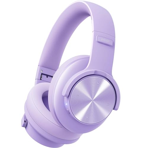 Picun B8 Headphones Wireless Bluetooth, 120H Bluetooth Headphone Over Ear with 3EQ Music Modes, Hands-Free Calls, Deep Bass Headphones for Travel Home Office Cellphone PC (Purple) - color: Purple