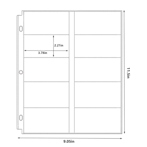 Aegero Business Card Holder Sleeves (50 Pack for 1000 Cards) for 3 Ring Binder, Heavyweight Plastic Sheet Protect, Each Sleeve Holds 2x3.5 Namecards, 3-Hole Punched - size: 2.2x3.7inch-10pocket, style: 50 pack