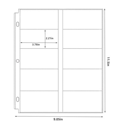 Aegero Business Card Holder Sleeves (50 Pack for 1000 Cards) for 3 Ring Binder, Heavyweight Plastic Sheet Protect, Each Sleeve Holds 2x3.5 Namecards, 3-Hole Punched - size: 2.2x3.7inch-10pocket, style: 50 pack