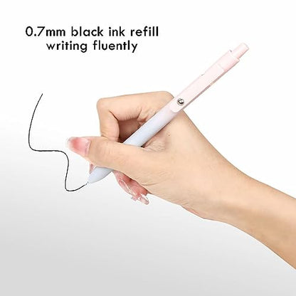 Ddaowanx Gel Pens, 5 Pcs 0.7mm Quick Dry Black Ink Pens Fine Point Smooth Writing Pens, Cute Office School Supplies Gifts for Women (5 Pcs Gradient-Black Ink) | Fine Point Smooth Writing Pens for Nurses,Teachers,Cute Stationery Office&School Supplies,Gift