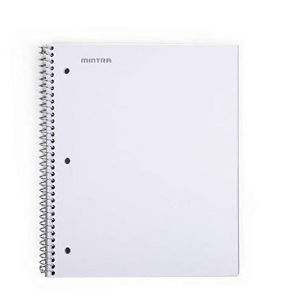 Mintra Office Durable Spiral Notebooks, 1 Subject, (White, College Ruled 12pk), 100 Sheets, Poly Pocket, Moisture Resistant Cover, School, Office, Business, Professional - color: White, size: College Ruled 12pk