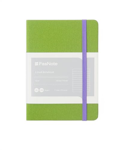 A6 Lined Hardcover Notebook, 100 GSM Paper, Olive | Soft-touch Alpha3 PU cover, lay-flat sewn binding, elastic closure, compact for meetings, planning, and notes on the go - color: Oliver, size: A6