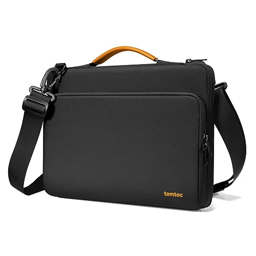 tomtoc 360 Protective Laptop Shoulder Bag for 13-inch MacBook Air M5/A3449(2026), M4/A3240, M3/A3113, M2/A2681, M1/A2337, Macbook Neo & Pro M2/M1, Water-Resistant Laptop Accessory Carrying Case Sleeve - color: Black, size: 13-inch for MacBook Air & Pro